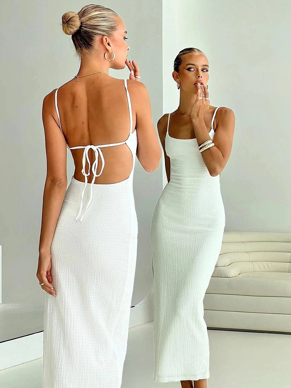 Princess Polly Elestria Maxi Dress White Maxi Dress Size Small NWT